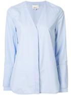3.1 Phillip Lim Faux Pearl V Neck Shirt - Blue