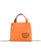 Danse Lente Orange Margot Outer Pocket Leather Tote Bag - Yellow
