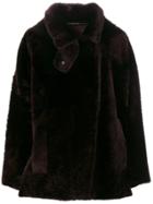 32 Paradis Sprung Frères Loose Fur Biker Jacket - Brown