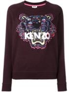 Kenzo Tiger Embroidered Sweatshirt, Women's, Size: Xl, Pink/purple, Cotton
