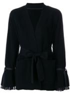 Sacai Chiffon Trim Cardigan - Black