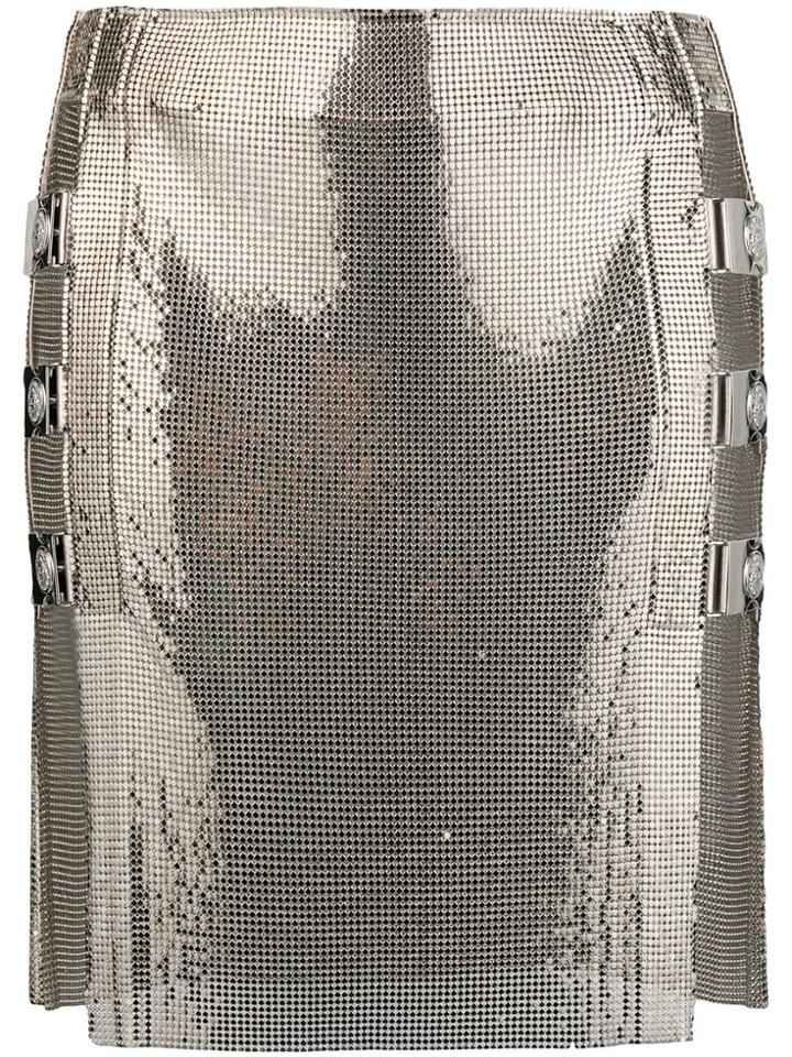 Balmain Panelled Mini Skirt - Gold