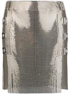 Balmain Panelled Mini Skirt - Gold
