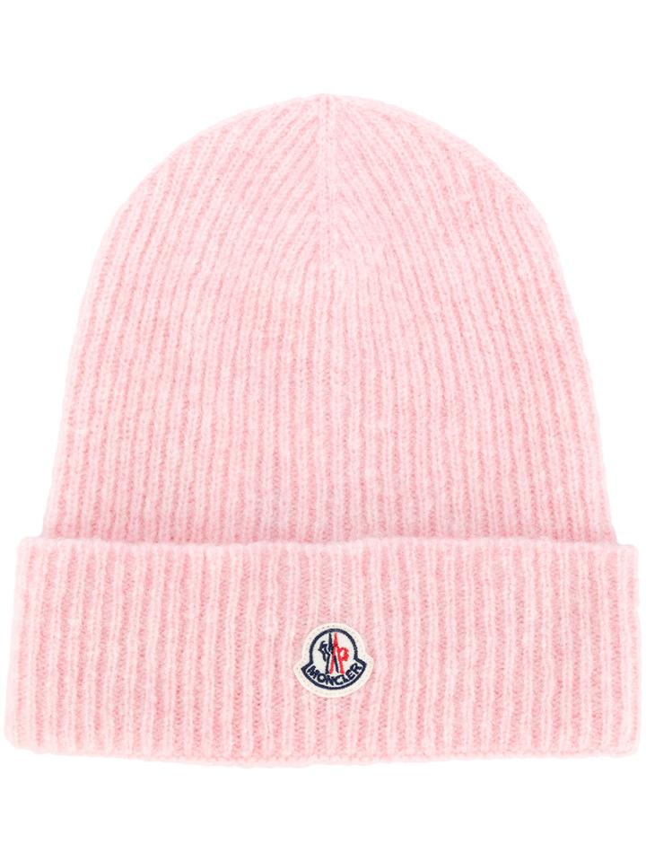 Moncler - Ribbed Beanie - Unisex - Polyamide/wool/alpaca - One Size, Pink/purple, Polyamide/wool/alpaca