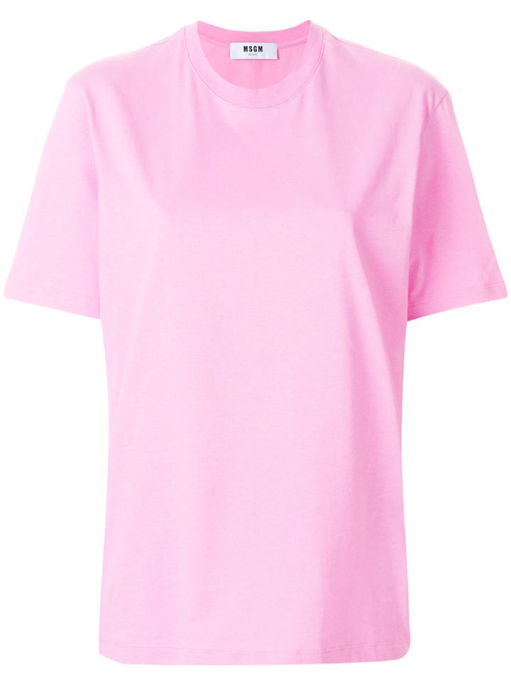Msgm Logo Back T-shirt - Pink & Purple