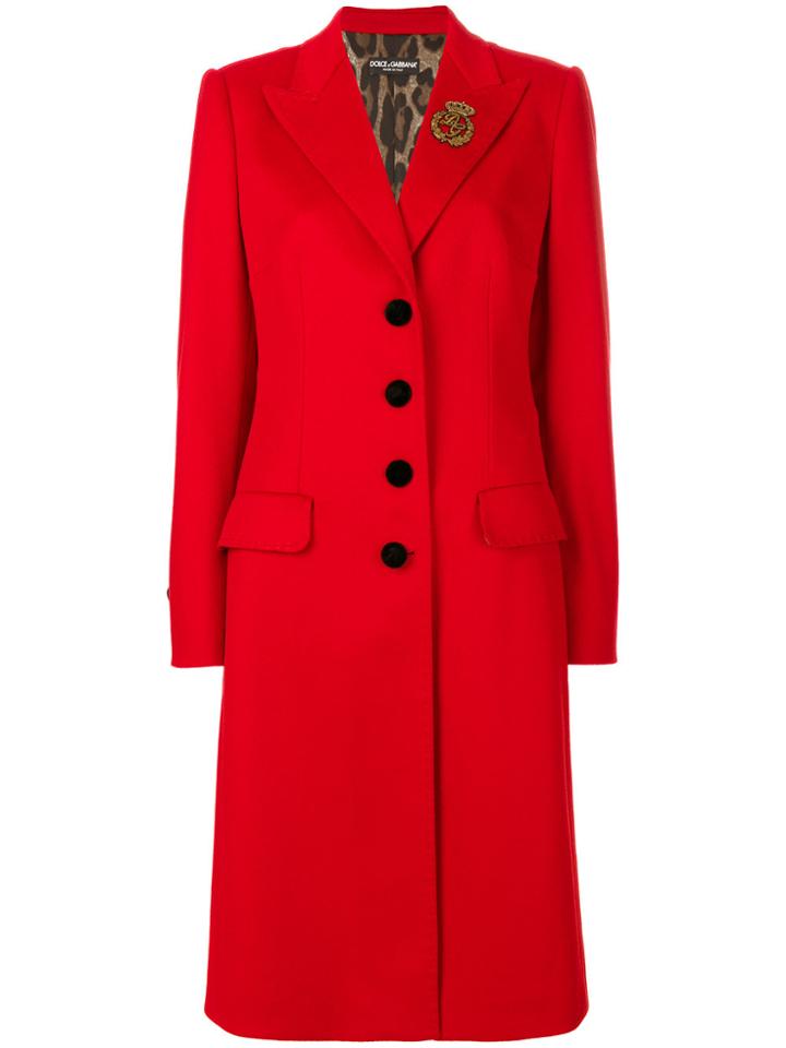 Dolce & Gabbana Appliqué Detail Coat - Red