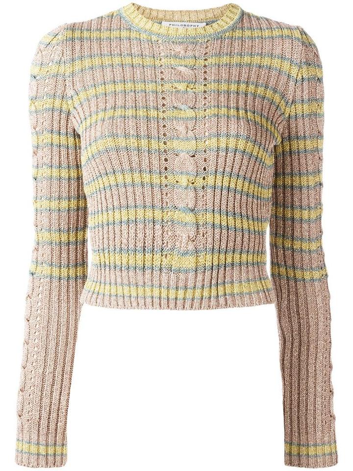 Philosophy Di Lorenzo Serafini Cable-knit Lurex Jumper, Women's, Size: 40, Polyester/rayon