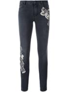 Ermanno Scervino Patch Detail Skinny Jeans, Women's, Size: 38, Grey, Cotton/spandex/elastane/polyester