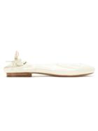 Studio Chofakian Leather Elasticated Ballerinas - White
