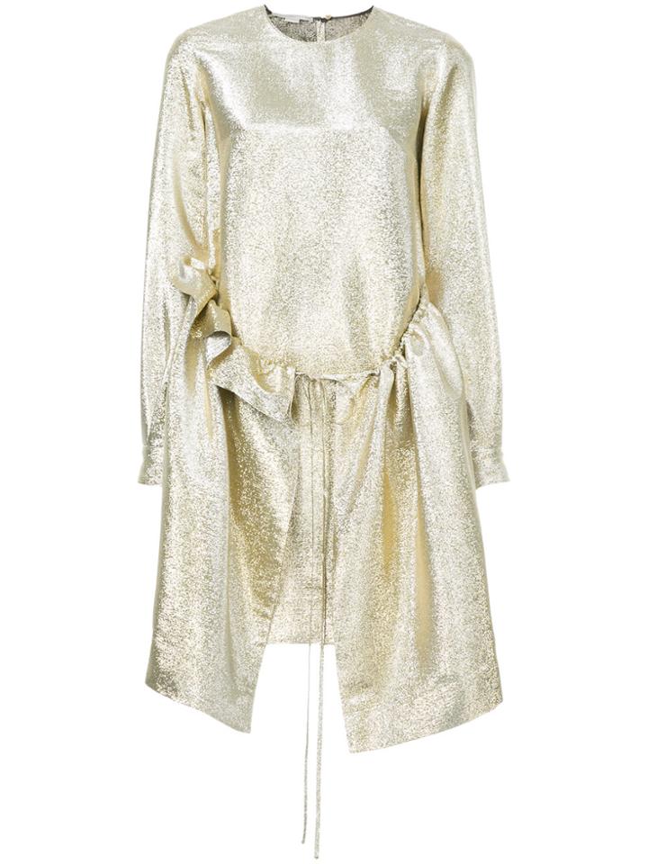 Stella Mccartney Long Sleeved Shimmer Dress - Metallic