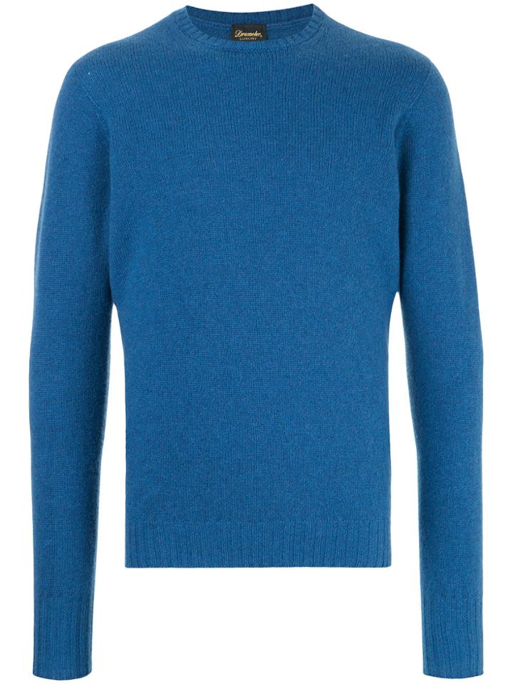 Drumohr Slim Fit Crew Neck Sweater - Blue