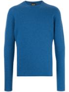 Drumohr Slim Fit Crew Neck Sweater - Blue