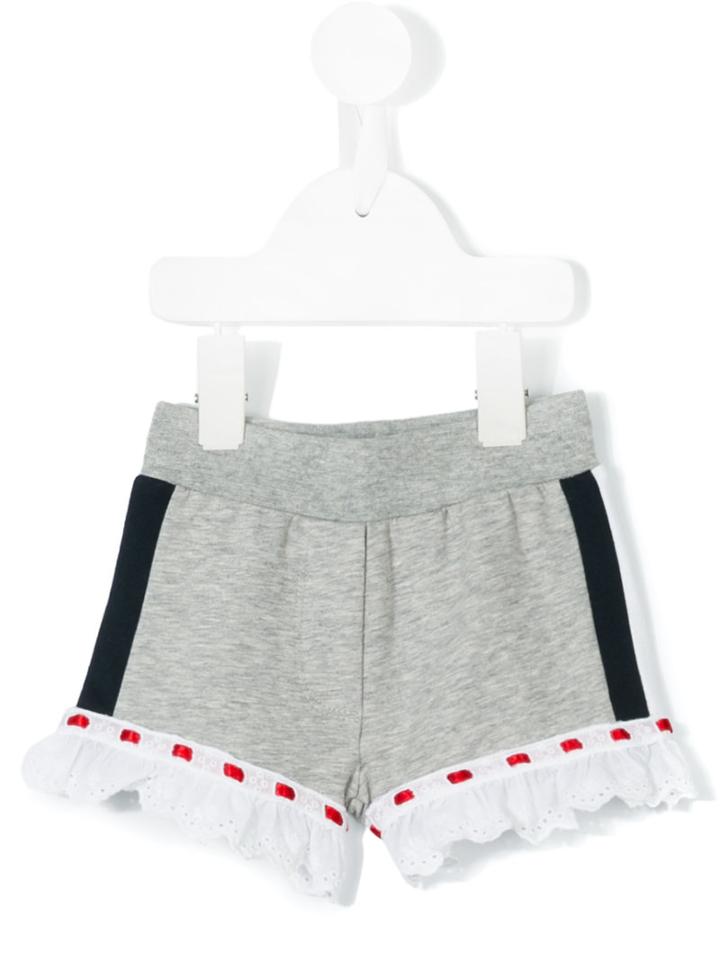 Monnalisa - Broderie Anglaise Trim Shorts - Kids - Cotton/spandex/elastane - 24 Mth, Grey