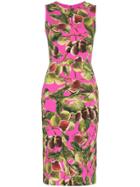 Dolce & Gabbana Fig Print Sleeveless Silk-blend Dress - Multicolour