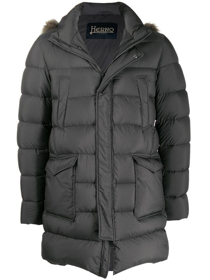 Herno Padded Parka Coat - Grey