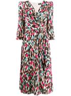 Elisabetta Franchi Printed Midi Dress - Blue