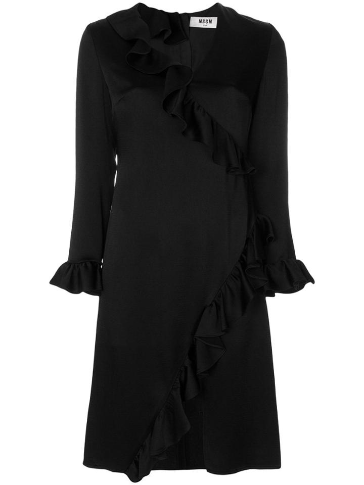 Msgm Frill-trim Dress - Black
