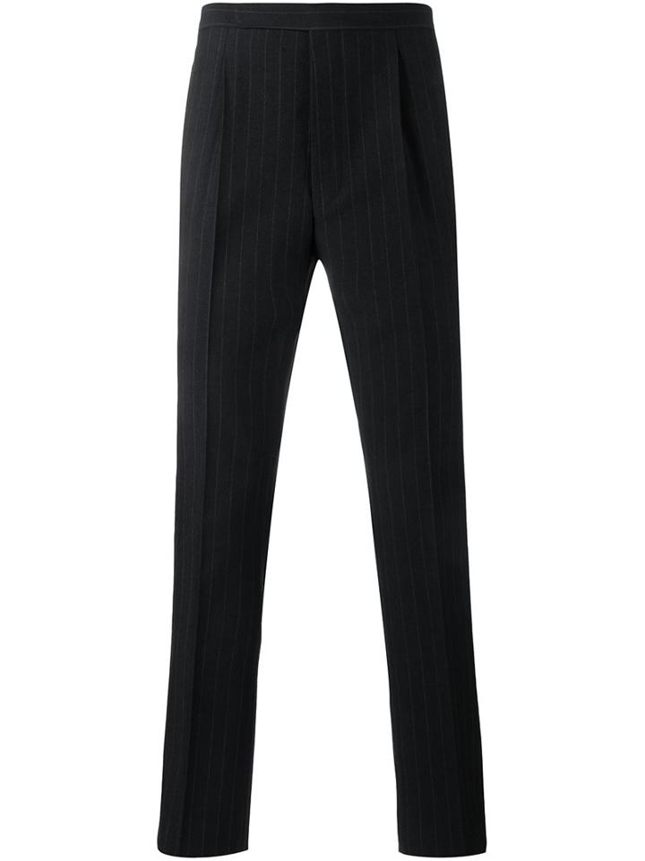 Raf Simons Pinstripe Trousers, Men's, Size: 50, Blue, Virgin Wool/cotton