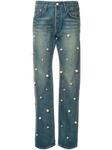Tu Es Mon Trésor Big Pearl Antique Jeans - Blue