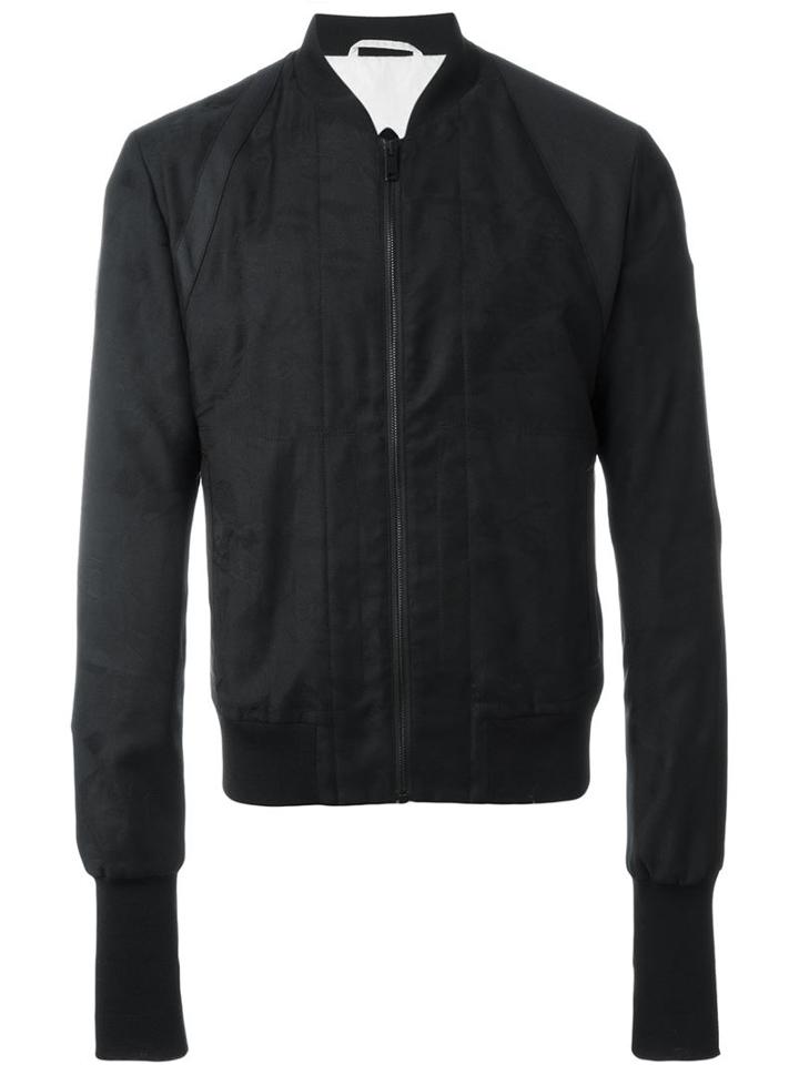Alexander Mcqueen - Classic Bomber Jacket - Men - Cotton/viscose/virgin Wool - 54, Black, Cotton/viscose/virgin Wool