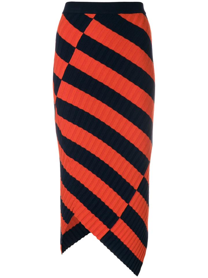 Altuzarra Asymmetric Stripe Skirt - Yellow & Orange