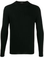 Tagliatore Ribbed Slim-fit Jumper - Black