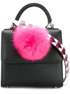 Les Petits Joueurs Mini 'alex Bunny' Bag, Women's, Black, Calf Leather/artificial Fur