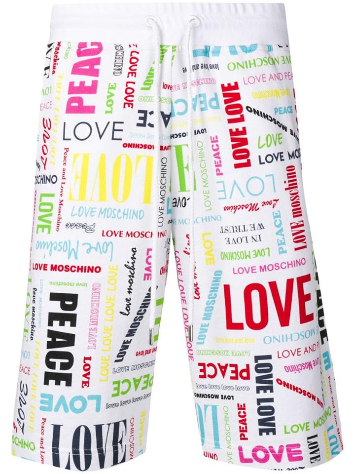 Love Moschino Logo Drawstring Shorts - White