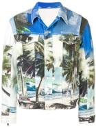 Balmain Printed Oversized Denim Jacket - White