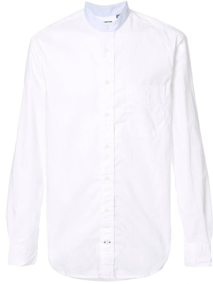 Gitman Vintage Banded Collar Shirt - White