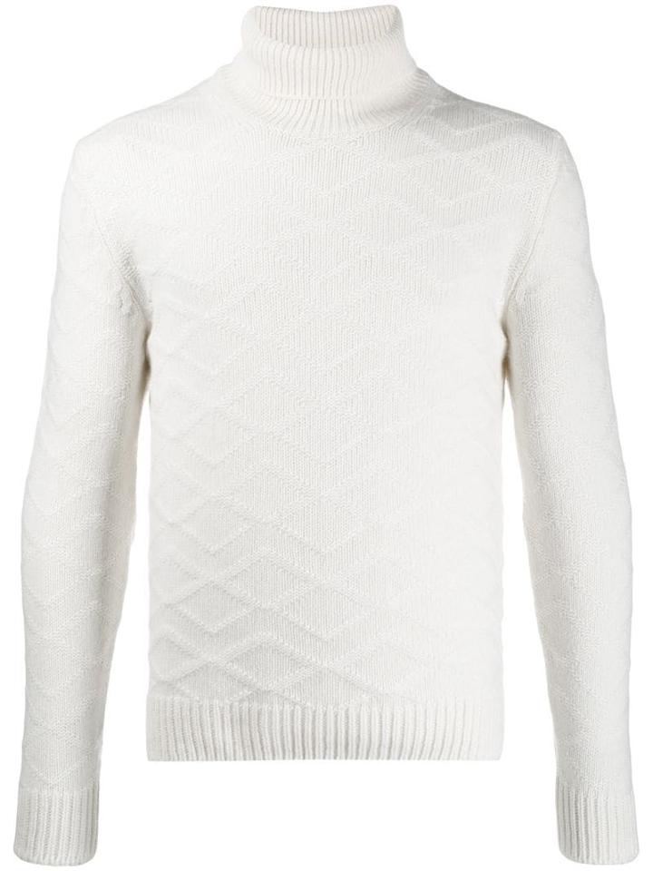 Tagliatore Diamond Textured Jumper - White