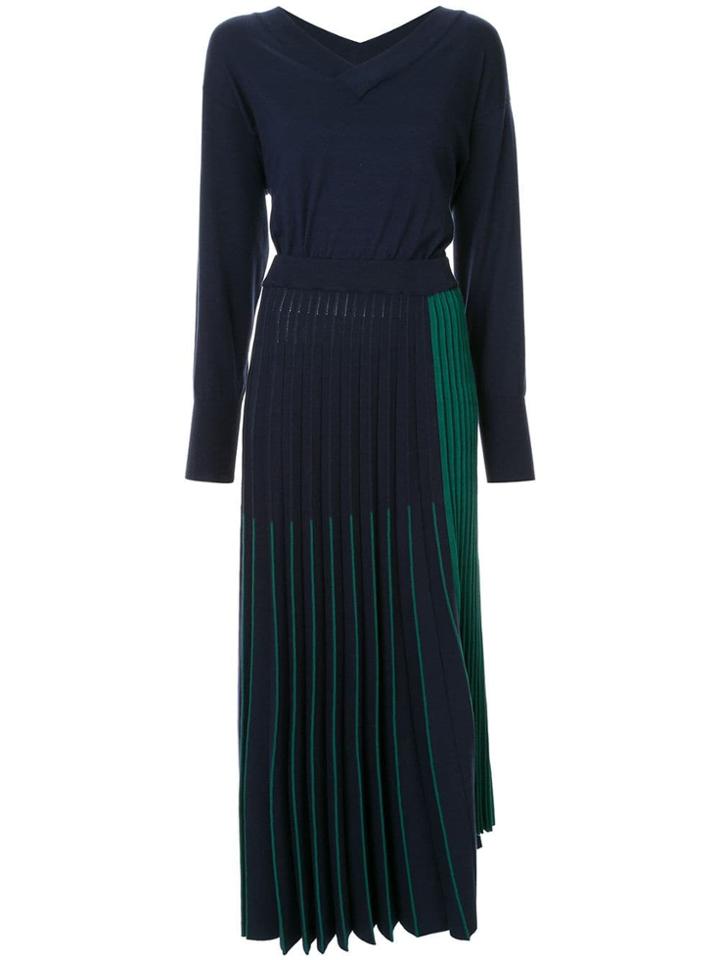 Maison Mihara Yasuhiro V-neck Sweater Dress - Blue