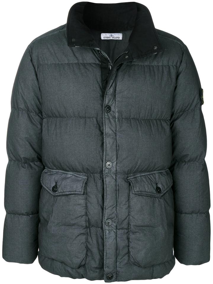 Stone Island Resin Poplin Down Jacket - Grey