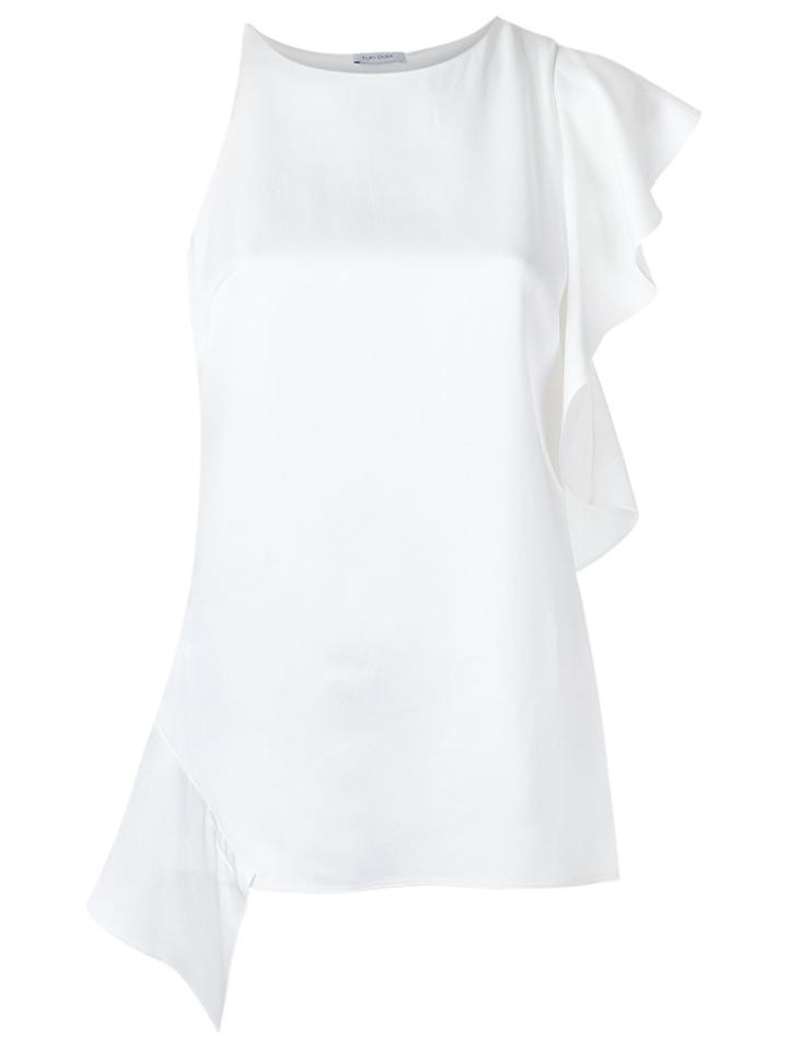 Tufi Duek Ruffled Blouse, Women's, Size: 40, White, Acetate/viscose