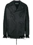 Di Liborio Distressed Applique Jacket - Black
