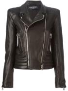 Balmain Biker Jacket, Women's, Size: 36, Black, Lamb Skin/viscose/cotton