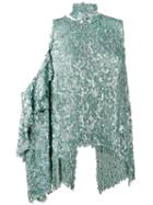 Magda Butrym - Sequin Embellished One Shoulder Top - Women - Silk/polyester/sequin - 34, Women's, Green, Silk/polyester/sequin