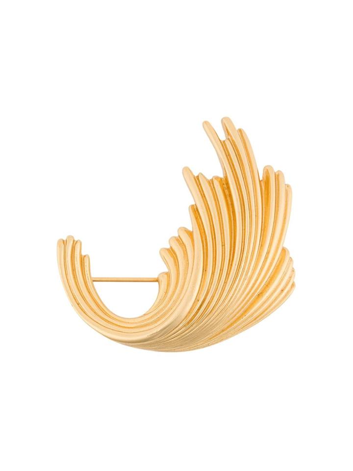 Christian Dior Vintage Flourish Brooch - Metallic