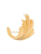 Christian Dior Vintage Flourish Brooch - Metallic
