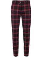 Cambio Plaid Cropped Trousers - Black