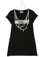 Moschino Kids Pearls Print T-shirt - Black