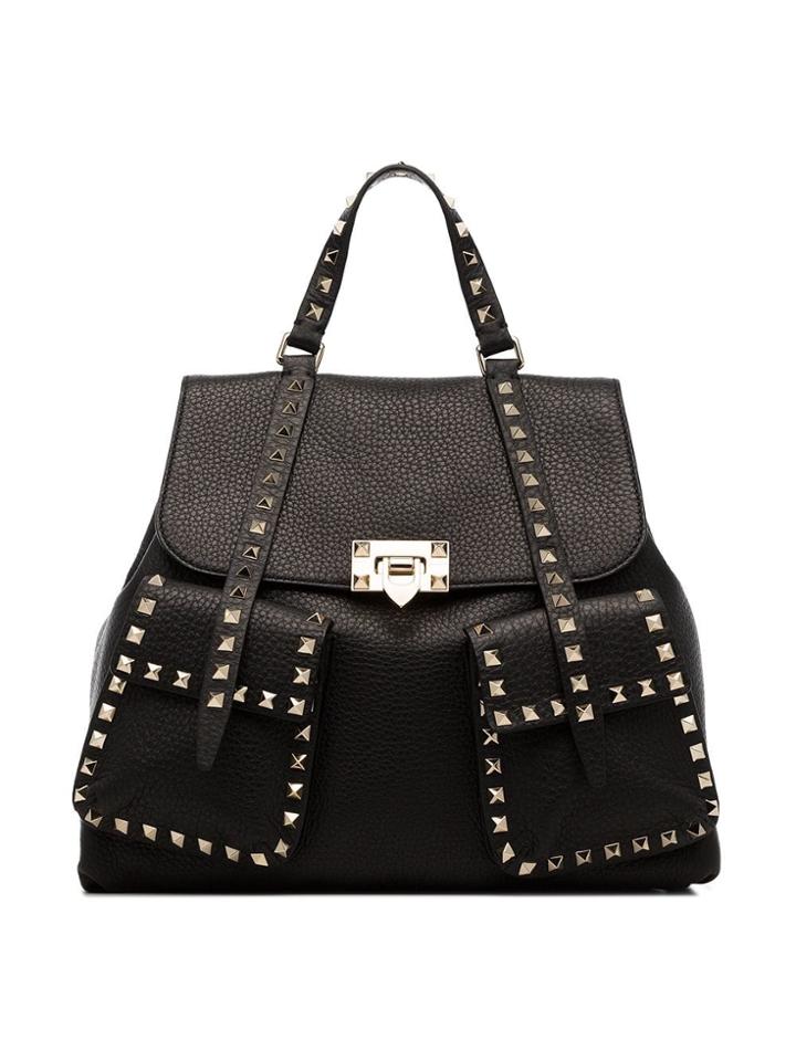 Valentino Val Rockstud Grnd Lthr Bkpk - Black