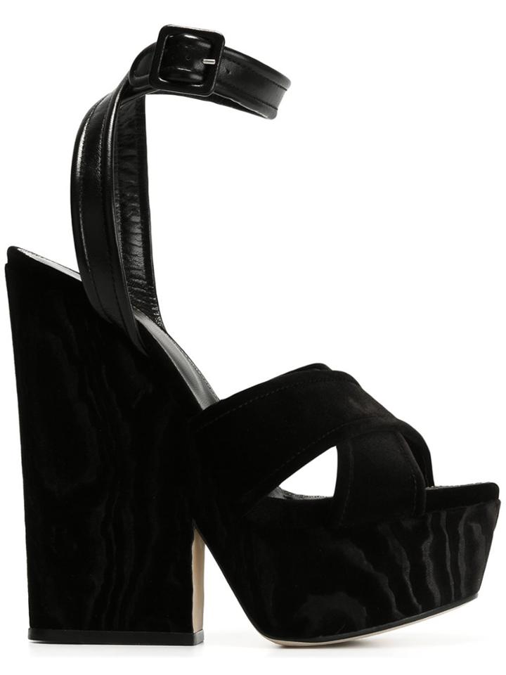 Sergio Rossi Chunky Heel Sandals - Black