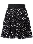 Dolce & Gabbana Polka Dot Skirt, Women's, Size: 40, Black, Silk/cotton/polyamide