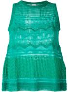 M Missoni Textured Blouse, Women's, Size: 42, Green, Cotton/polyamide/polyester/viscose