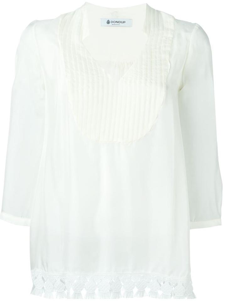 Dondup 'hibiscus' Blouse, Women's, Size: 46, White, Silk/polyester