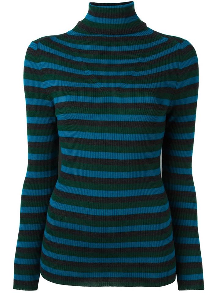 P.a.r.o.s.h. Striped Turtleneck Jumper, Women's, Size: Xs, Acrylic/virgin Wool