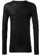 Rick Owens Crew Neck Jumper, Men's, Size: Small, Black, Cotton/polyamide
