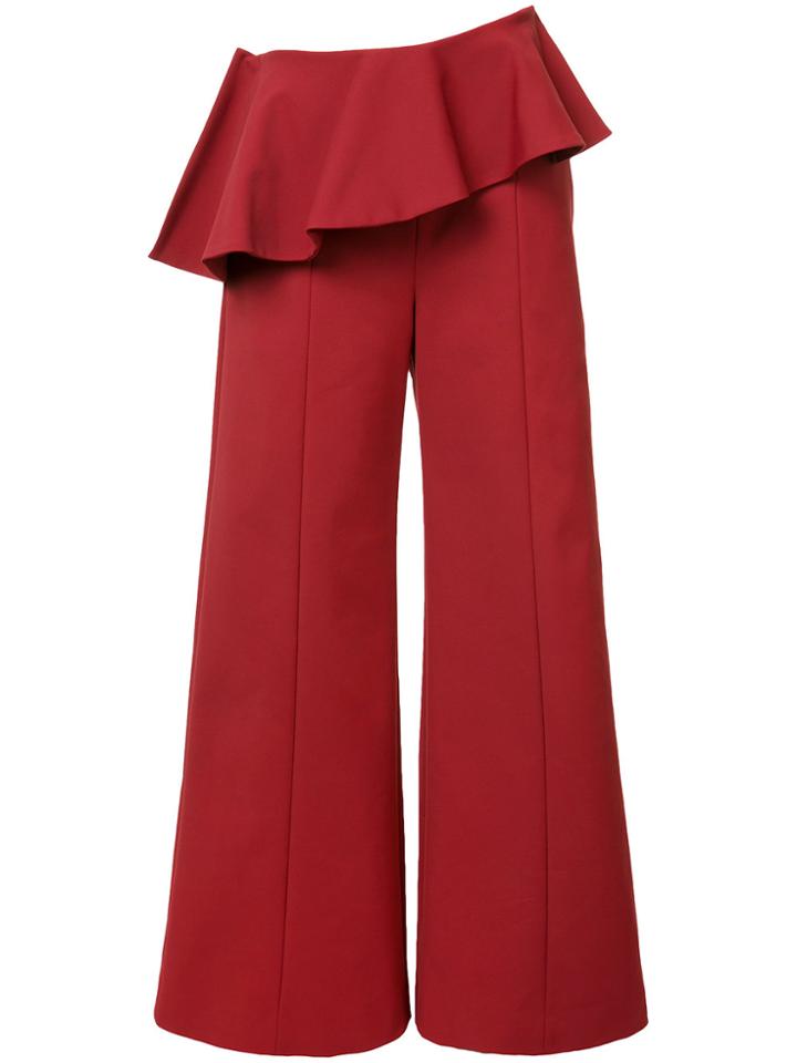 Rosie Assoulin Pleated Trim Palazzo Pants - Red