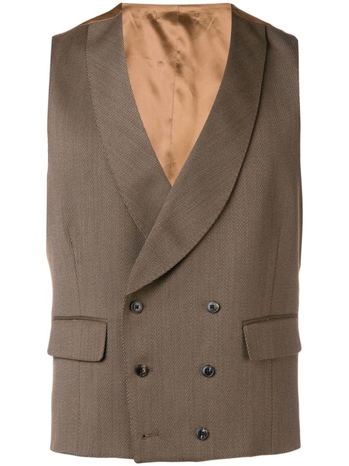 Gabriele Pasini Double Breasted Waistcoat - Brown